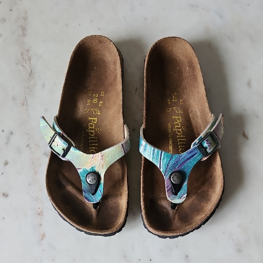 BIRKENSTOCK X PAPILLIO: Turin Pastel print thong sandals